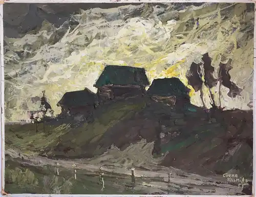 Kosmiadi, Georg (1886 Naltschik / Kaukasus - 1967 Hamburg,, Russische Landschaft Tempera auf Karton