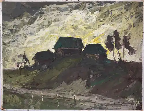 Kosmiadi, Georg (1886 Naltschik / Kaukasus - 1967 Hamburg),, Russische Landschaft Tempera auf Karton