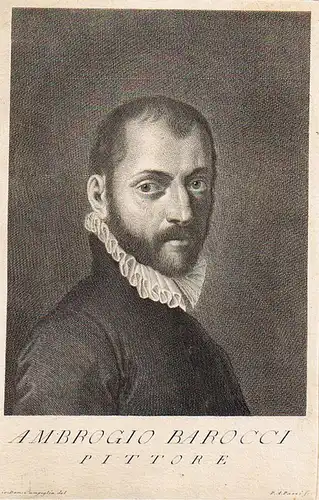 Pazzi, Pier Antonio (1706 Florenz 1766): Portrait des Ambrogio Barocci. Kupferstich nach Giovanni Dom. Campiglia. 