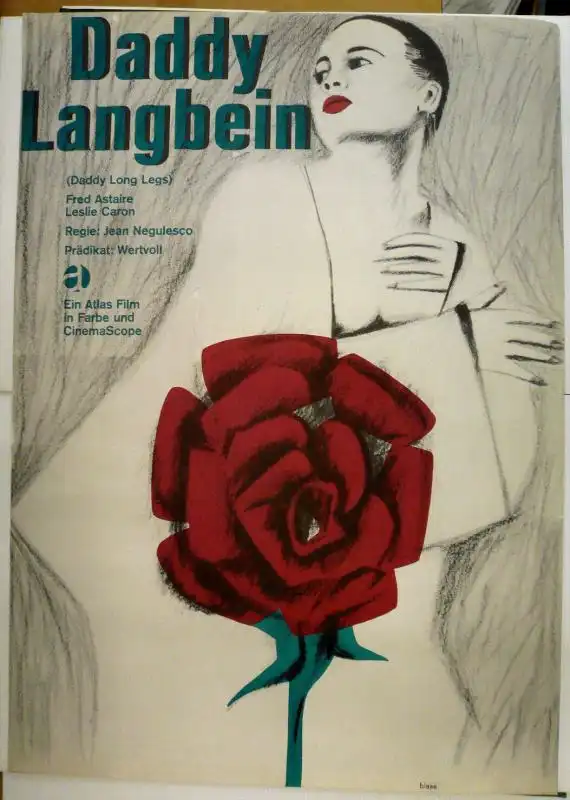 Blase, Karl Oskar (1925 Köln - 2016 Kassel),, Original-Filmplakat. Daddy Langbein (Daddy Long Legs), Regie Jean Negulesco. Farblithographie und Offset 0
