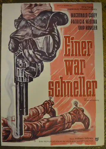 Bonné, Heinz (1911- 1996),, Einer war schneller - der schwarze Mustang. Filmplakat