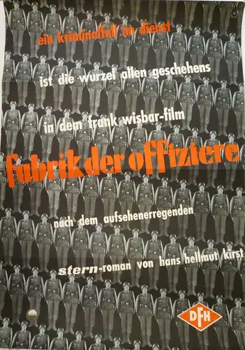 Film - Plakat,, Fabrik der Offiziere von Frank Wisbar, 1960. Offset bei Gebr. Sülter, Hamburg
