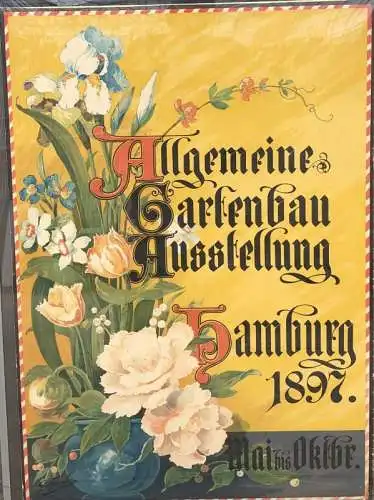 Thielen, Georg (1853 Leer - 1901 Kassel-Wilhelmshöhe),, Allgemeine Gartenbau Ausstellung Hamburg 1897. Farbige Lithographie