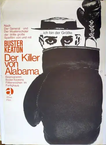Michel, Hans (1920 Weimar - 1996 Hamburg),, Original-Filmplakat Buster Keaton "Der Killer von Alabama", 1964 Lithographie und Offset. Atlas Film