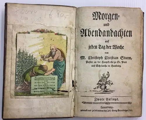 Sturm, Christoph Christian: Morgen- und Abendandachten auf jeden Tag der Woche. Zwote Auflage. 