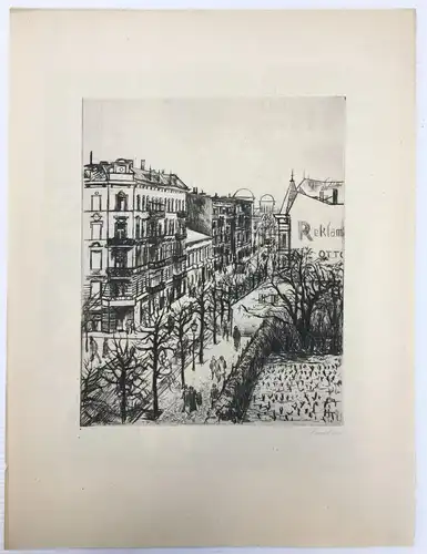 Teuber, Hermann (1894 Dresden - 1985 München),, Spandauer Straße. Radierung