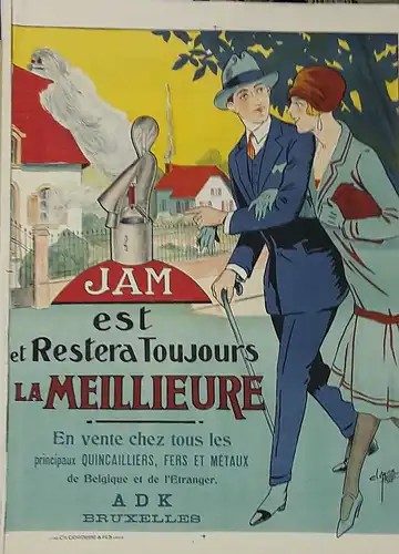 Clérice Frères (franz. Familie Clérice, tätig ca. 1882-1930),, Original Werbeplakat: Jam est et restera toujours la meilleure