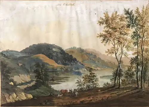 Zeichner Anfang des 19. Jahrhunderts,, Das Ockertal im Herbst. Gouache und Deckweiß auf Büttenpapier