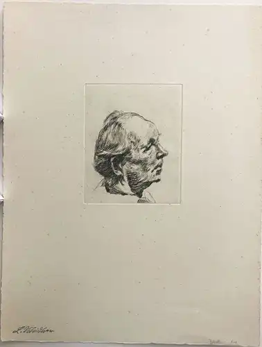 Meidner, Ludwig (1884 in Bernstadt an der Weide (Schlesien) - 1966 Darmstadt),, Bildnis des Schriftstellers Wilhelm Lehmann. Radierung