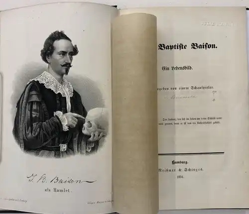 Assing (Anonym), Ottilie: Jean Baptiste Baison. Ein Lebensbild. Herausgegeben von einem Schauspieler. 