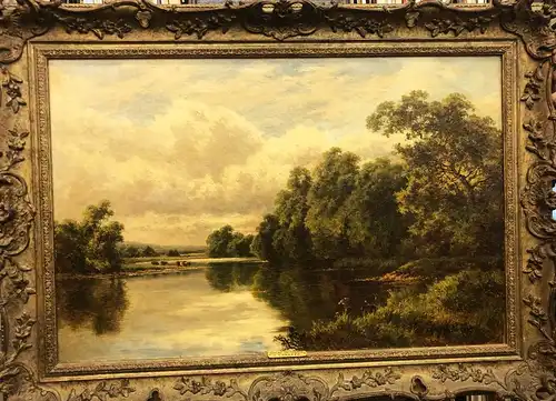 Parker, Henry H. (1858 - London - 1930),, Landschaft Goring-on-Thames (Göring). Öl auf Leinwand