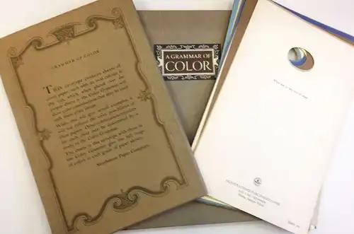 Munsell, A. H. and Thomas Maitland Cleland: A Grammar of Color. Arrangements of Strathmore Papers. In a variety of printed color combinations according to The Munsell Color System with an introduction by Professor A. H. Munsell and explanatory text with d