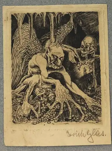 Glas, Erich (1897 Berlin - 1973Haifa),, Todsünde Avarita. Radierung