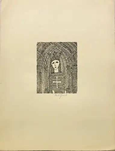 Goesch, Paul (1885 Schwerin - 1940 in Brandenburg/Havel),, Madonna. Lithographie