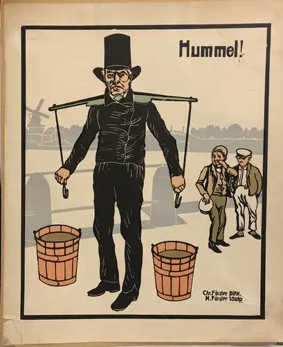 Förster, Hans (1885 - Hamburg - 1966),, Hummel! Farbholzschnitt nach einer Zeichnung von Christian Förster