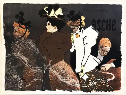Steinlen, Théophile-Alexandre (1859 Lausanne - 1923 Paris),, Buchumschlag "Asche" von Fernand Vandérem. Farblithographie