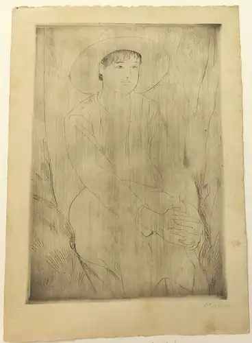 Otakar Kubín (Othon Coubine) (1883 Boskovice - 1969 Marseille),, Weibliches Bildnis. Radierung