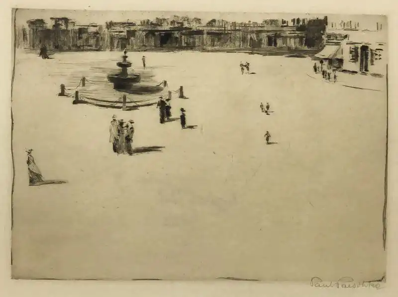 Paeschke, Paul (1875 - Berlin - 1943),, Marktplatz in Goslar. Radierung 0