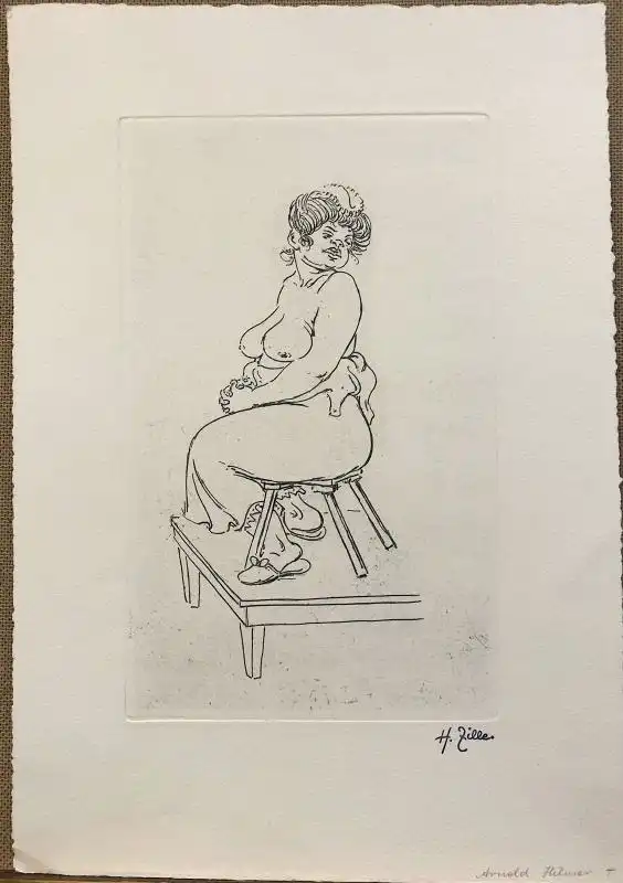 Zille, Heinrich (1858 Radeburg b. Dresden - 1929 Berlin),, Das Modell. Radierung 0