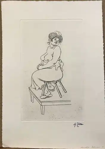 Zille, Heinrich (1858 Radeburg b. Dresden - 1929 Berlin),, Das Modell. Radierung