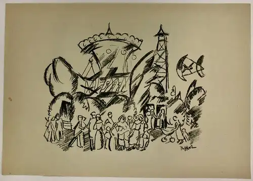 Tappert, Georg (1880 - Berlin - 1957),, Berliner Rummel. Lithographie