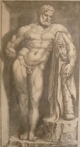 Ghisi, Giorgio (1520 - Mantua - 1582),, Herkules Farnese. Radierung bei Nicolaus van Aelst (tätig in Rom 2. Hälfte 16. Jahrhundert)