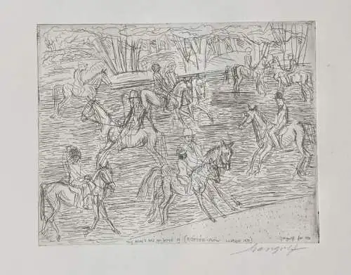 Gangolf, Paul (1879 Königsberg - 1939 Esterwegen),, Hyde-Park Reiter. Radierung