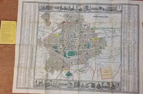 Plan illustré de la ville de Bruxelles, comprenant les quartiers nouveaux & tous les agrandissements décrétés & projetés. Dressé d`après les Documens officiels les plus récents, par L. Mols-Marchal. Lithographiert von Louis Florens. 