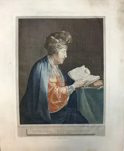Gaillard, René (1722/23 - 1790),, Galilee (Galilei). Kolorierte Radierung nach Gerard Dou bei Tessari & Co