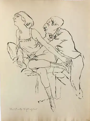 Schlichter, Rudolf  (1890 in Calw - 1955 in München),, Liebesunterhaltung. Lithographie