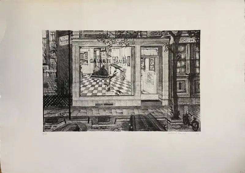 Franke, Eberhard (1936 - Berlin - 2004),, Galerie Taube (Pariser Straße - Berlin). Radierung 0