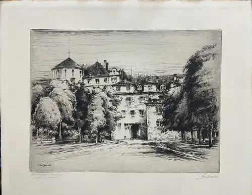 Geissler, Paul (1881 Erfurt - 1965 Garmisch-Partenkirchen),, Altes Schloß in Stuttgart. Radierung