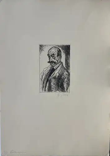 Zalisz, Fritz (1893 Gera - 1971 Leipzig),, Porträt Max Liebermann. Radierung