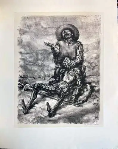 Weber, Paul (1823 Darmstadt - 1916 München),, Die Klage des Sancho Pansa. Lithographie