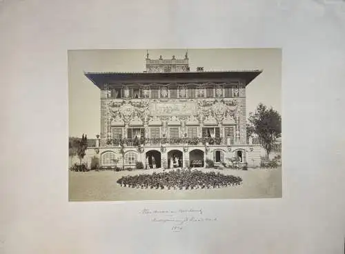 3 Fotografien: Villa Aurora (Villa Riccardiana), Florenz. Albumindrucke