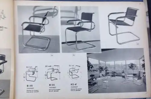 Thonet Stahlrohrmöbel - Gebrüder Thonet, Frankenberg / Eder, Hessen. [Firmenkatalog 1935]. 