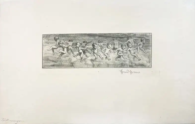 Thoma, Hans (1839 Bernau - 1824 Karlsruhe),, Puttenreigen. Radierung 0