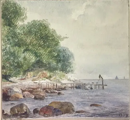 Vahldiek, Johannes (1839 Braunschweig - 1914 Eutin),, Küstenabschnitt Sassnitz. Aquarell