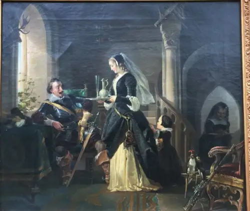 Perlberg, Johann Georg Christian (1806 Köln - 1884 Nürnberg),, Im Jagdzimmer Maximilian II. von Bayern (Kaiserburg Nürnberg). Öl auf Leinwand