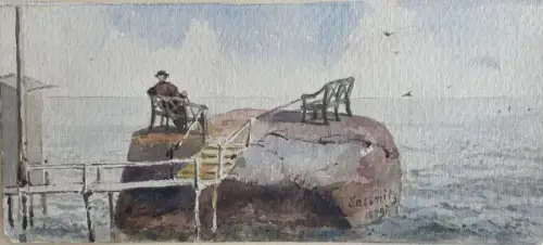 Vahldiek, Johannes (1839 Braunschweig - 1914 Eutin),, Uskam (Klein Helgoland). Aquarell