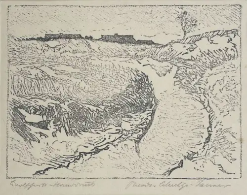 Schultze-Jasmer, Theodor (1888 Oschatz - 1975 Prerow),, Dünenweg. Linolschnitt