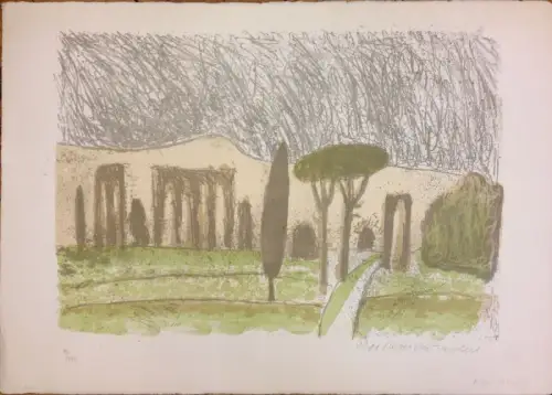 Peiffer-Watenphul, Max (1896 Weferlingen - 1976 Rom): Römische Landschaft. Farblithografie. 