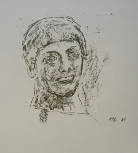 Kokoschka, Oskar (1886 Pöchlarn b. Wien - 1980 Montreux),, Der blonde Ephebe. Lithographie