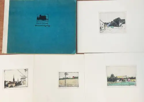 Olbricht, Alexander (1876 Breslau - 1942 Weimar),, Mappe "Alexander Olbricht. Weimar und Umgebung" mit 8 handkolorierten Radierungen