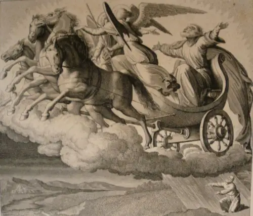 Ruscheweyh, Ferdinand (1785 - Neustrelitz - 1846),, Die Himmelfahrt des Elias. Radierung nach Friedrich Overbeck