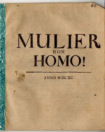 (Acidalius, Valens): Mulier non Homo!. 