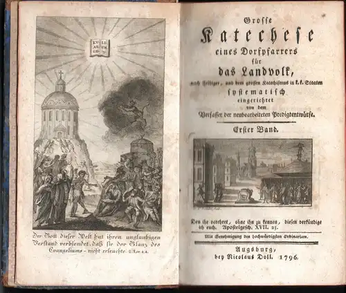 (Menne, Edilbert): Grosse Katechese eines Dorfpfarrers für das Landvolk : nach Felbiger, und dem grossen Katechismus in k. k. Staaten systematisch eingerichtet. 19 Bände inkl. Register (vollständig). 