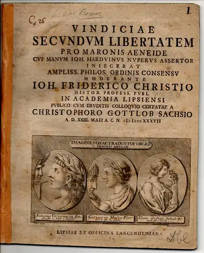 Sachse, Christoph Gottlob: Vindiciae Secundum Libertatem Pro Maronis Aeneide. 