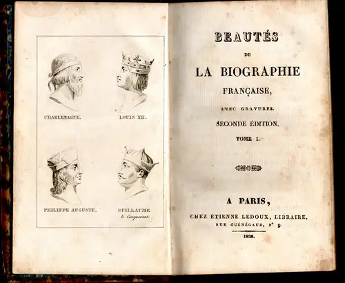 Beautés de la biographie française avec gravures. Seconde édition Tome I u. II (2 Bände). 