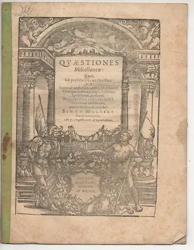 Malsius, Simon: aus Schmalkalden: Juristische Disputation. Quaestiones miscellaneae. 